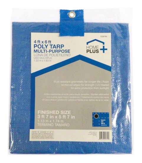 (image for) 4 ft. W x 6 ft. L Light Duty Polyethylene Tarp Blue