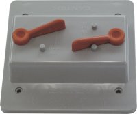 (image for) Rectangle PVC 2 gang Electrical Cover For 2 Toggle Switch