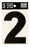 (image for) 3 in. Black Vinyl Self-Adhesive Number 2 1 pc.