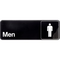 (image for) Black Restroom Plaque 3 inch H X 9 inch W