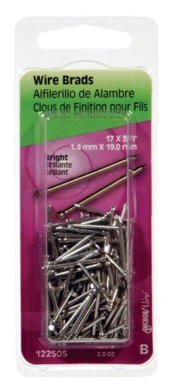 (image for) 17 Ga. x 3/4 in. L Bright Steel Brad Nails 1 pk 2 oz.