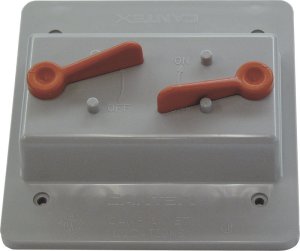(image for) Rectangle PVC 2 gang Electrical Cover For 2 Toggle Switch