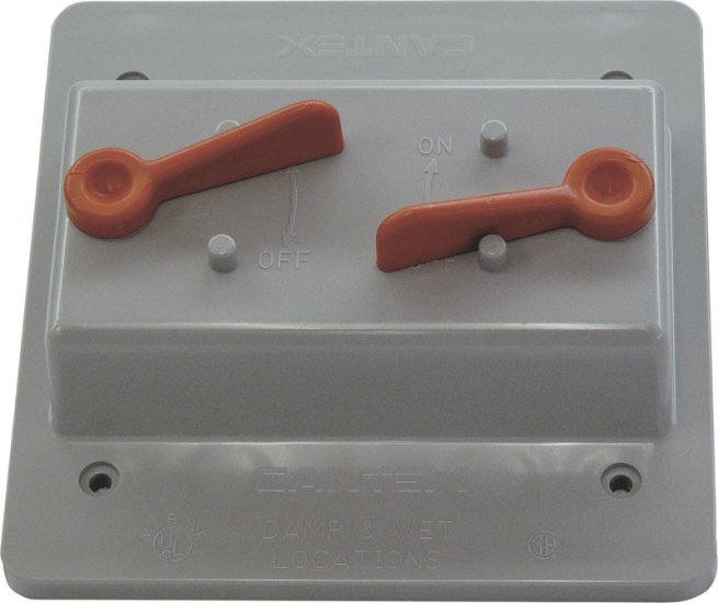 (image for) Rectangle PVC 2 gang Electrical Cover For 2 Toggle Switch