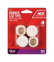 (image for) Rubber Leg Tip Off-White Round 7/8 in. W 4 pk