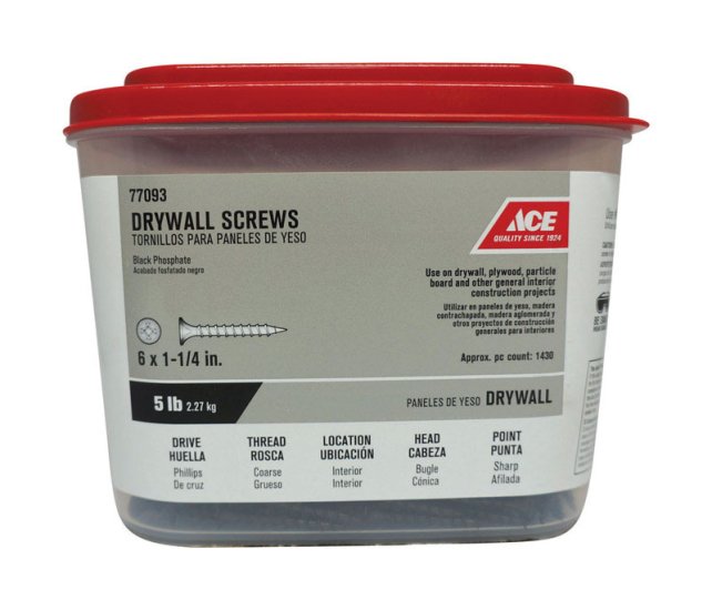 (image for) No. 6 x 1-1/4 in. L Phillips Drywall Screws 5 lb. 1417 pk