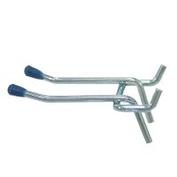 (image for) Zinc Plated Silver Steel 4 in. Peg Hooks 2 pk