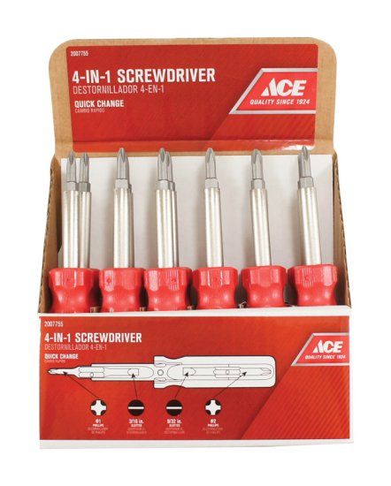 (image for) Phillips/Slotted 4-in-1 Screwdriver 8 in.