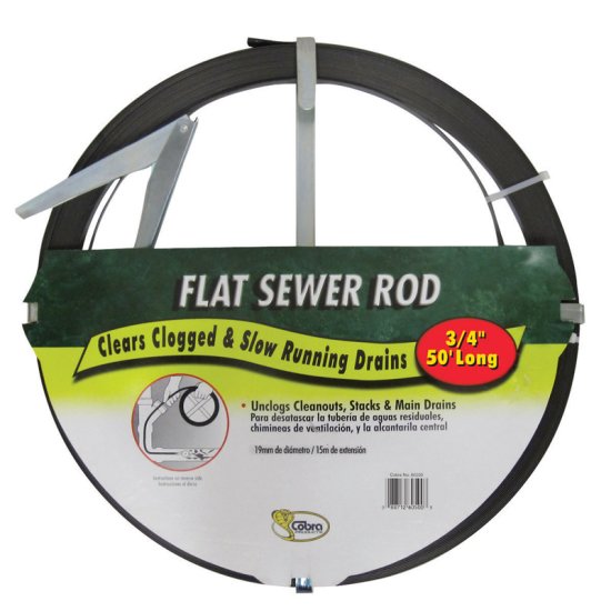 (image for) 50 ft. L Flat Steel Sewer Rod
