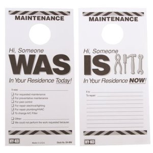 (image for) Reversible Maintenance Door Hang Tag