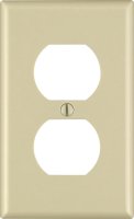(image for) Ivory 1 gang Thermoset Plastic Duplex Outlet Wall Plate
