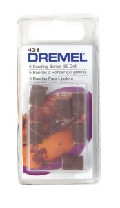 (image for) 0.3 in. Dia. x 1/4 in. L Emery Drum Sander Bands 60 Grit