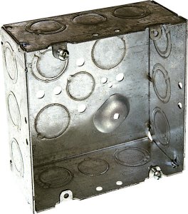 (image for) 4-11/16 in. Square Steel Junction Box Gray