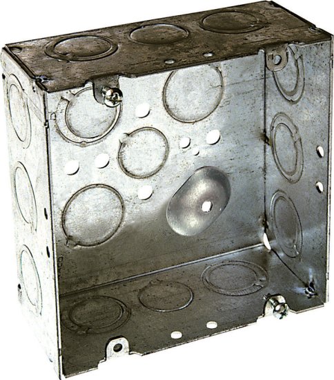 (image for) 4-11/16 in. Square Steel Junction Box Gray