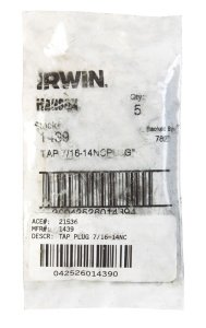 (image for) High Carbon Steel SAE Fraction Tap 7/16 in.-14NC 1