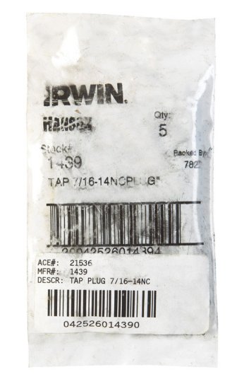 (image for) High Carbon Steel SAE Fraction Tap 7/16 in.-14NC 1