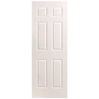 (image for) 32 in. x 80 in. Textured 6-Panel Primed White Hollow Co