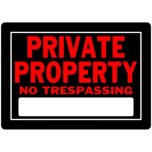 (image for) English Black No Trespassing Sign 10 inch H X 14 inch W