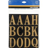 (image for) Hillman 2 in. Reflective Gold Vinyl Self-Adhesive Letter Set A-Z