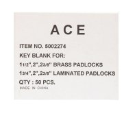(image for) Padlock Key Blank Single sided