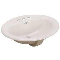 (image for) 20 in. Oval Drop-in Bathroom Sink in White
