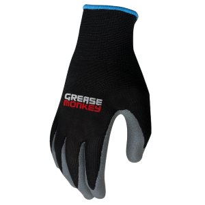 (image for) Grease Monkey M Latex Honeycomb Black/Gray Dipped Gloves