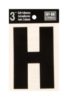 (image for) 3 in. Black Vinyl Self-Adhesive Letter H 1 pc.
