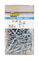 (image for) 1/4 in. Dia. x 1/2 in. Steel Rivets Silver 100 pk