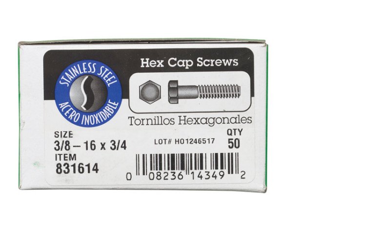 (image for) 3/8-16 in. Dia. x 3/4 in. L Stainless Steel Hex Head Cap
