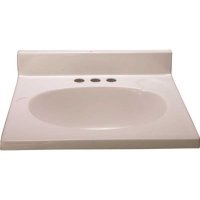 (image for) 49 in. x 22 in. Custom Vanity Top Sink in Solid White