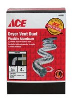 (image for) 60 in. L x 4 in. Dia. Silver Aluminum Dryer Vent Duct