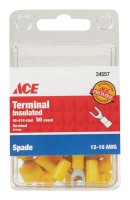 (image for) Insulated Wire Spade Terminal Yellow 50 pk