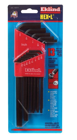 (image for) Hex-L .050" to 3/8" SAE Long Arm Hex L-Key Set Multi