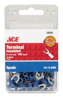 (image for) Insulated Wire Spade Terminal Blue 100 pk