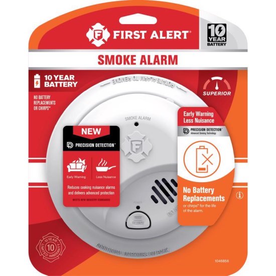 (image for) 10 Year Battery-Powered Ionization Smoke Detector 1 pk
