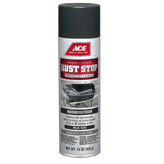 (image for) Rust Stop Satin Black Spray Paint 15 oz.