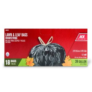 (image for) 39 gal. Lawn and Leaf Bags Drawstring 18 pk