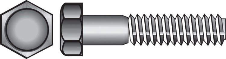 (image for) 5/8 in. Dia. x 5-1/2 in. L Zinc Plated Steel Hex Bolt 25