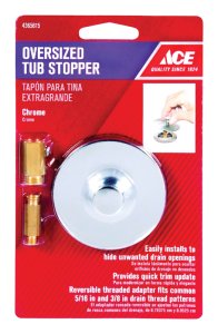 (image for) Ace Multi-Size in. Chrome Brass Tub Stopper