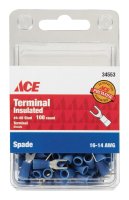(image for) Insulated Wire Spade Terminal Blue 100 pk