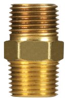 (image for) 1/4 in. MPT Yellow Brass Hex Nipple