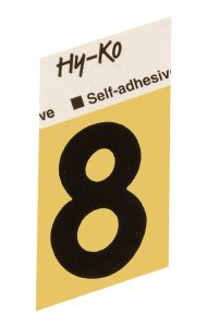 (image for) 1-1/2 in. Black Aluminum Self-Adhesive Number 8 1 pc.
