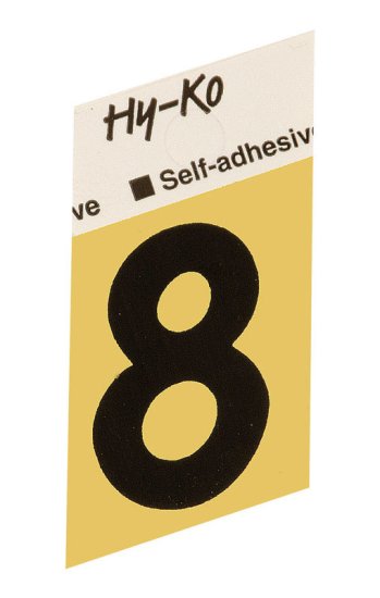 (image for) 1-1/2 in. Black Aluminum Self-Adhesive Number 8 1 pc.