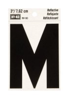 (image for) 3 in. Reflective Black Vinyl Self-Adhesive Letter M 1 pc.