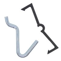 (image for) Zinc Plated Black/Silver Steel 0.25 in. Peg Hooks 8 pk
