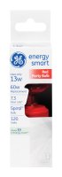 (image for) GE Energy Smart 13 watts T3 4.9 in. L CFL Bulb Red Decorative 1