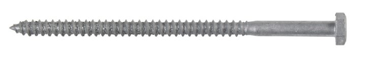 (image for) 1/4 in. x 5 in. L Hex Hot Dipped Galvanized Steel Lag Sc