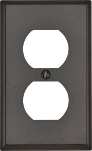 (image for) Brown 1 gang Thermoset Plastic Duplex Outlet Wall Plate