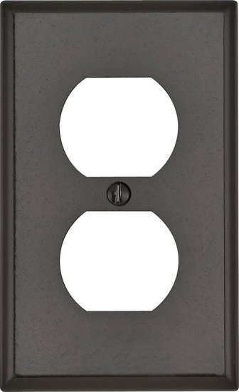 (image for) Brown 1 gang Thermoset Plastic Duplex Outlet Wall Plate