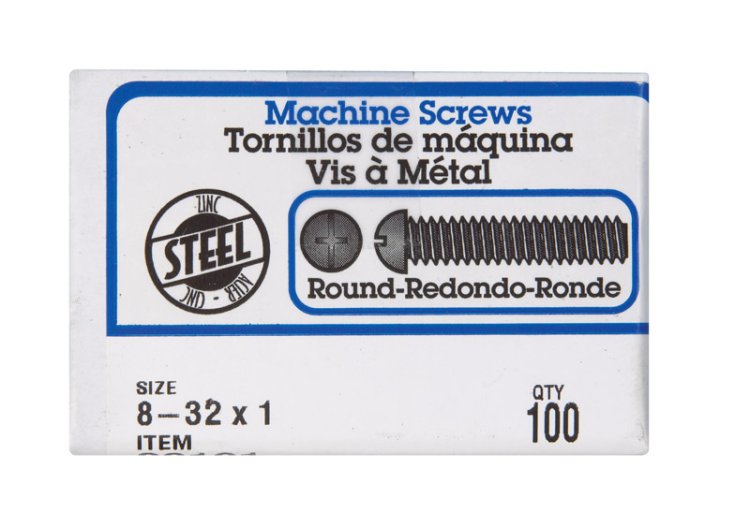 (image for) No. 8-32 x 1 in. L Combination Round Head Zinc-Plated St