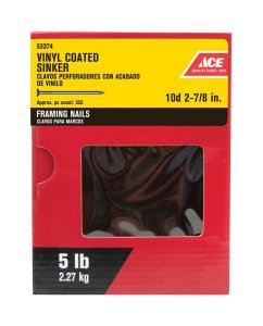 (image for) 10D 2-7/8 in. Sinker Vinyl Steel Nail Checkered 5 lb.